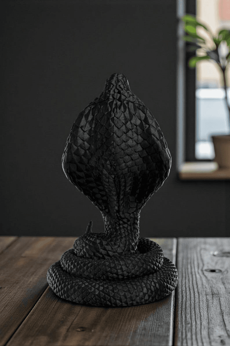 King Cobra Headphone Stand – Sculpted Snake Gaming Desk Decor