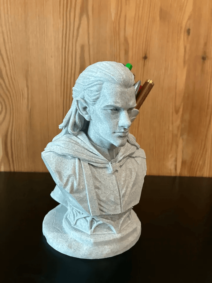 Legolas-Inspired Elf Bust Pencil Holder | Fantasy Desk Organiser