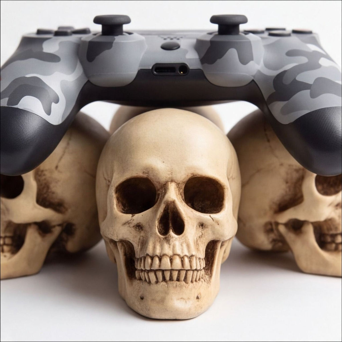 PS5 Controller Stand Skull Pile Gaming Desk Decor Display