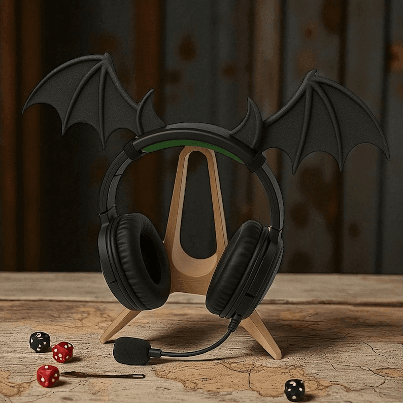 Vampire Bat Wings Headset Decoration | Gothic Gaming Decor