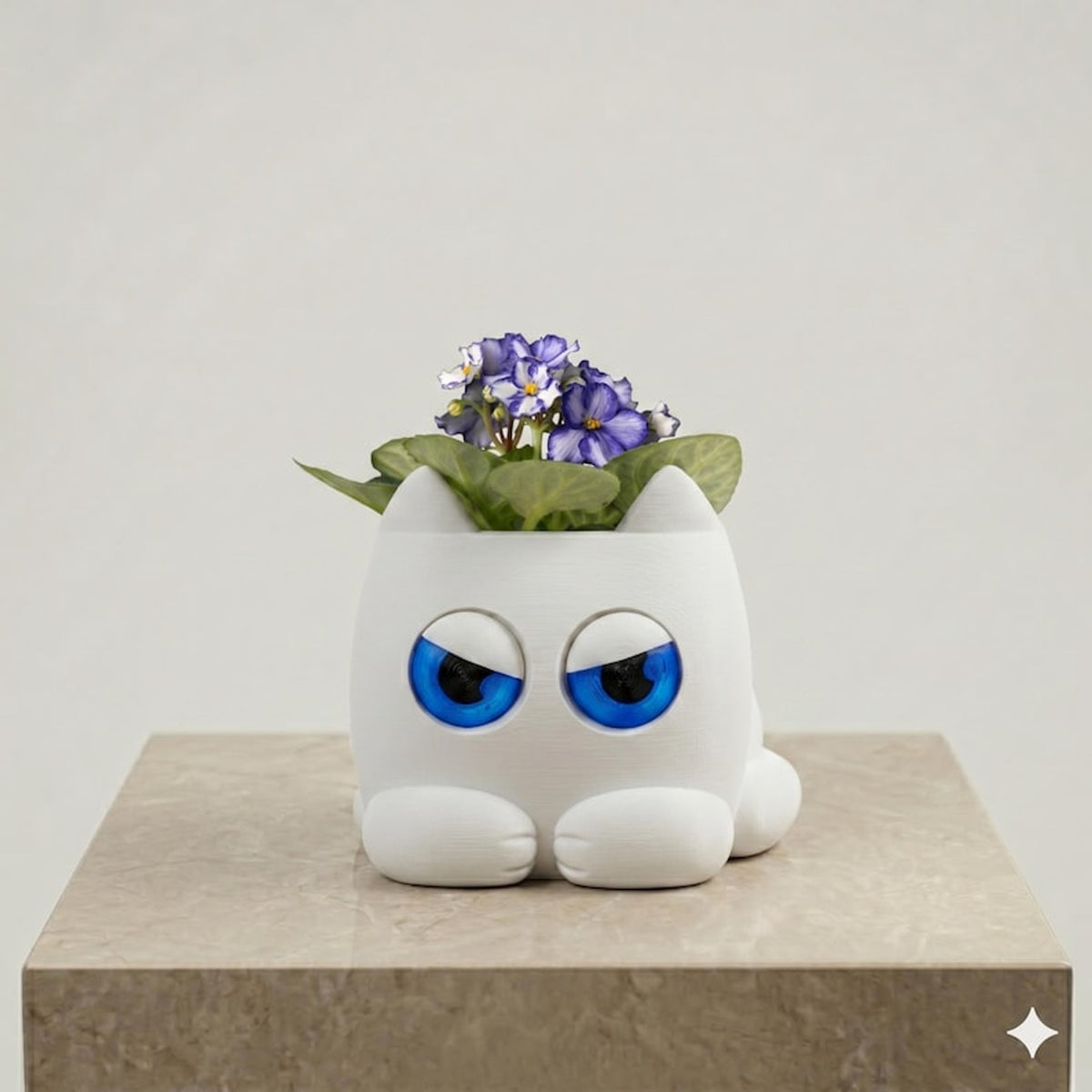 Grumpy Black Cat Planter – Kawaii Kitty Succulent Pot