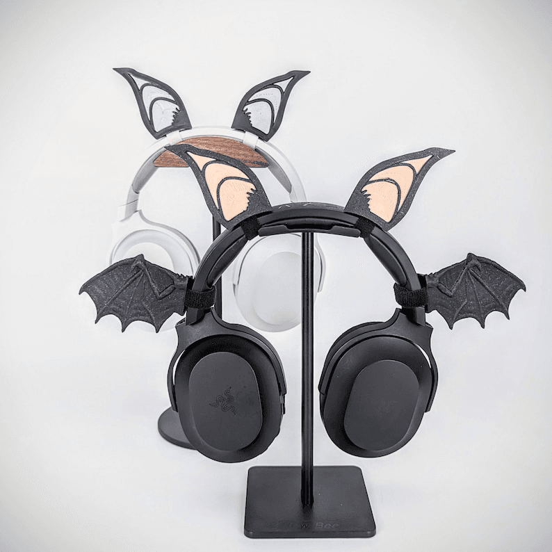 Bat Ear Headphone Attachments | Gothic Gaming Accessory