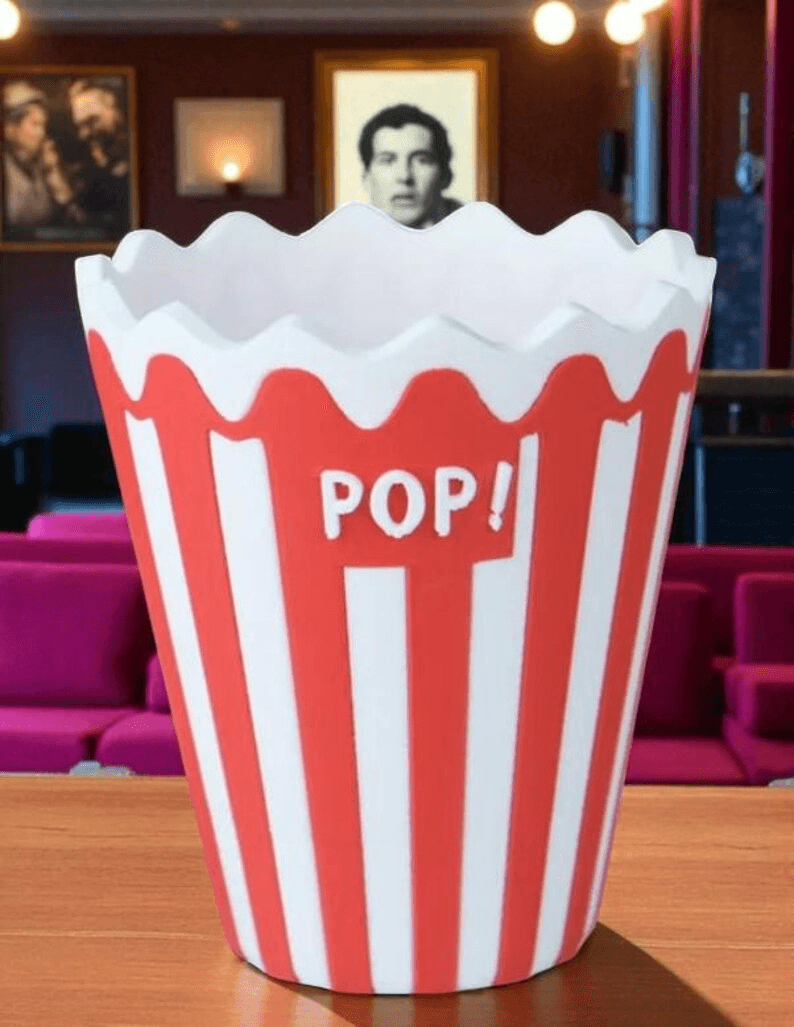 Popcorn Bucket Inspired Flower Vase | POP! Cinema Decor