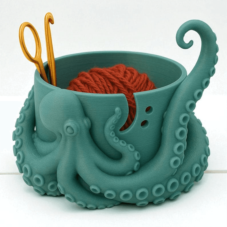 Kraken Octopus Yarn Bowl – Sea Monster Knitting Gift