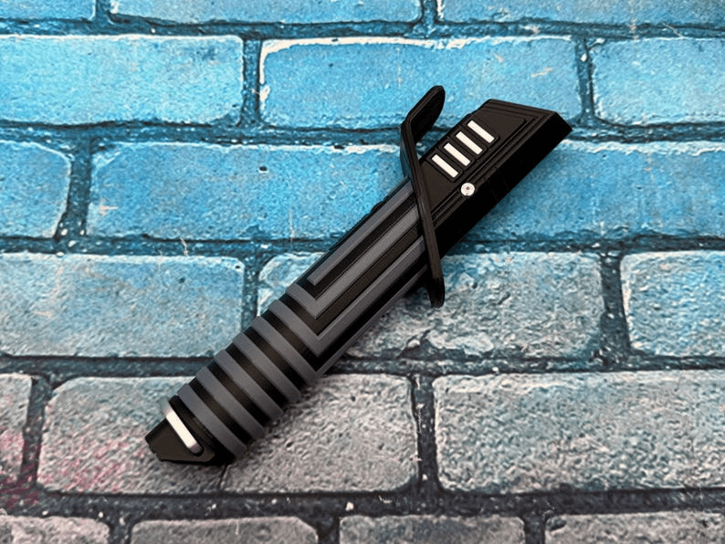 Darksaber-Inspired Lightsaber Cosplay Prop with Display Stand