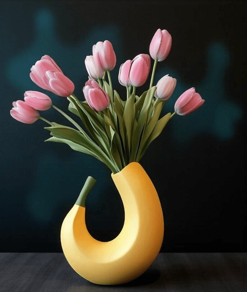 Banana-Shaped Modern Decorative Vase | Table Centerpiece