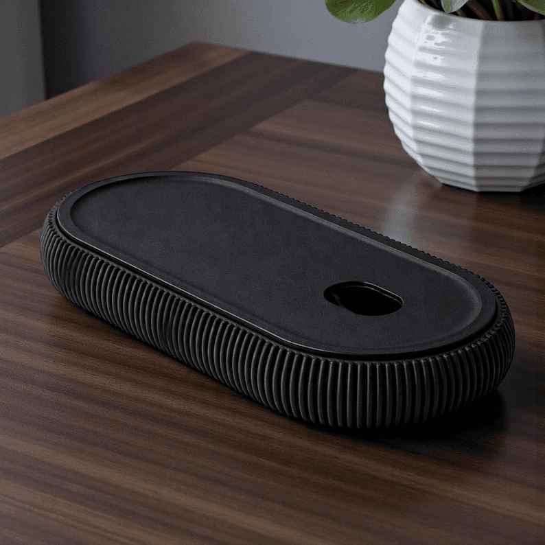Ribbed Pen Tray – Modern Minimalist Desk Organizer
