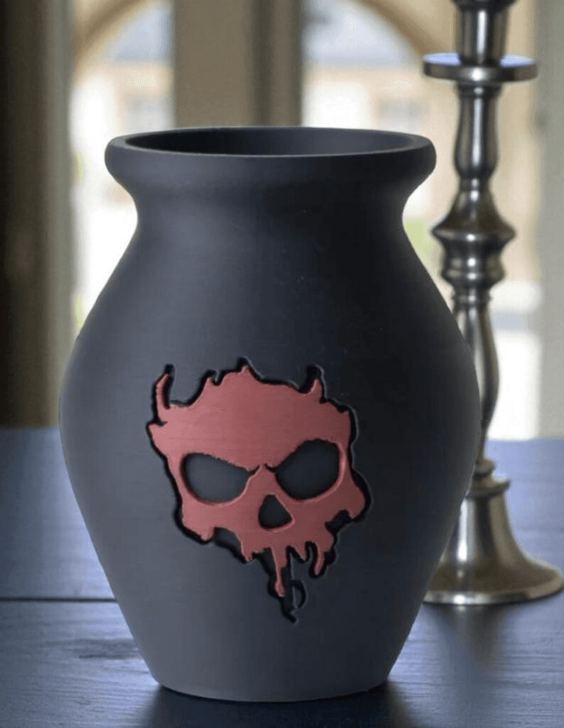 Gothic Skull Flower Vase | Dark Planter Pot