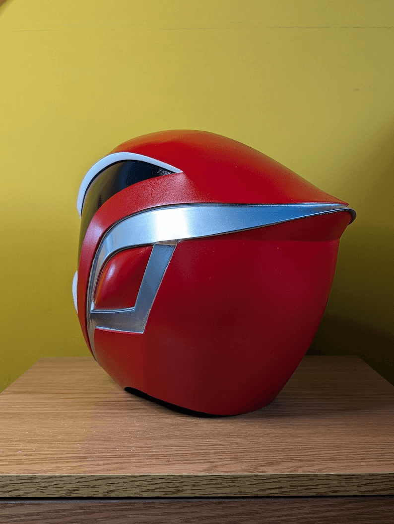 Red Ranger Inspired Cosplay Helmet – Fan Art Collectible
