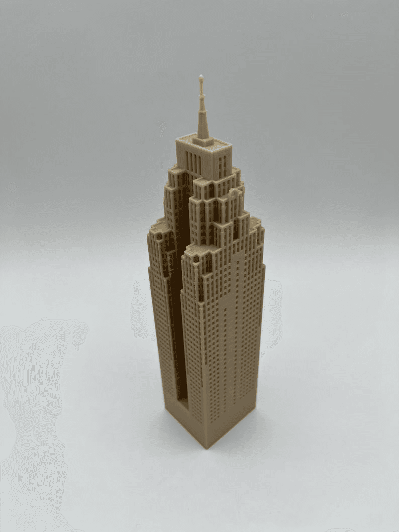Penobscot Building Inspired Art Deco Skyline Model