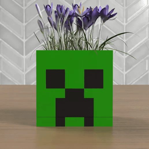 Minecraft-Style Steve & Creeper Inspired Planter Duo