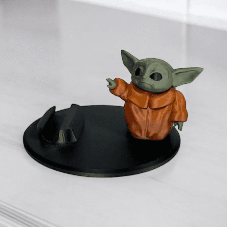 Grogu-Inspired Low-Poly Phone Stand | Baby Yoda Fan Desk Holder