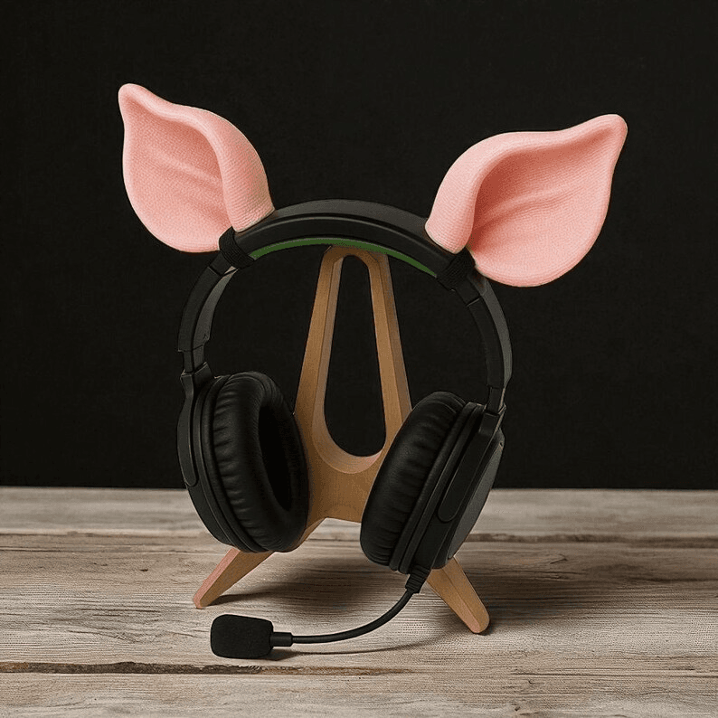 Pig Ears Gaming Headset Attachment | Cosplay Accessory
