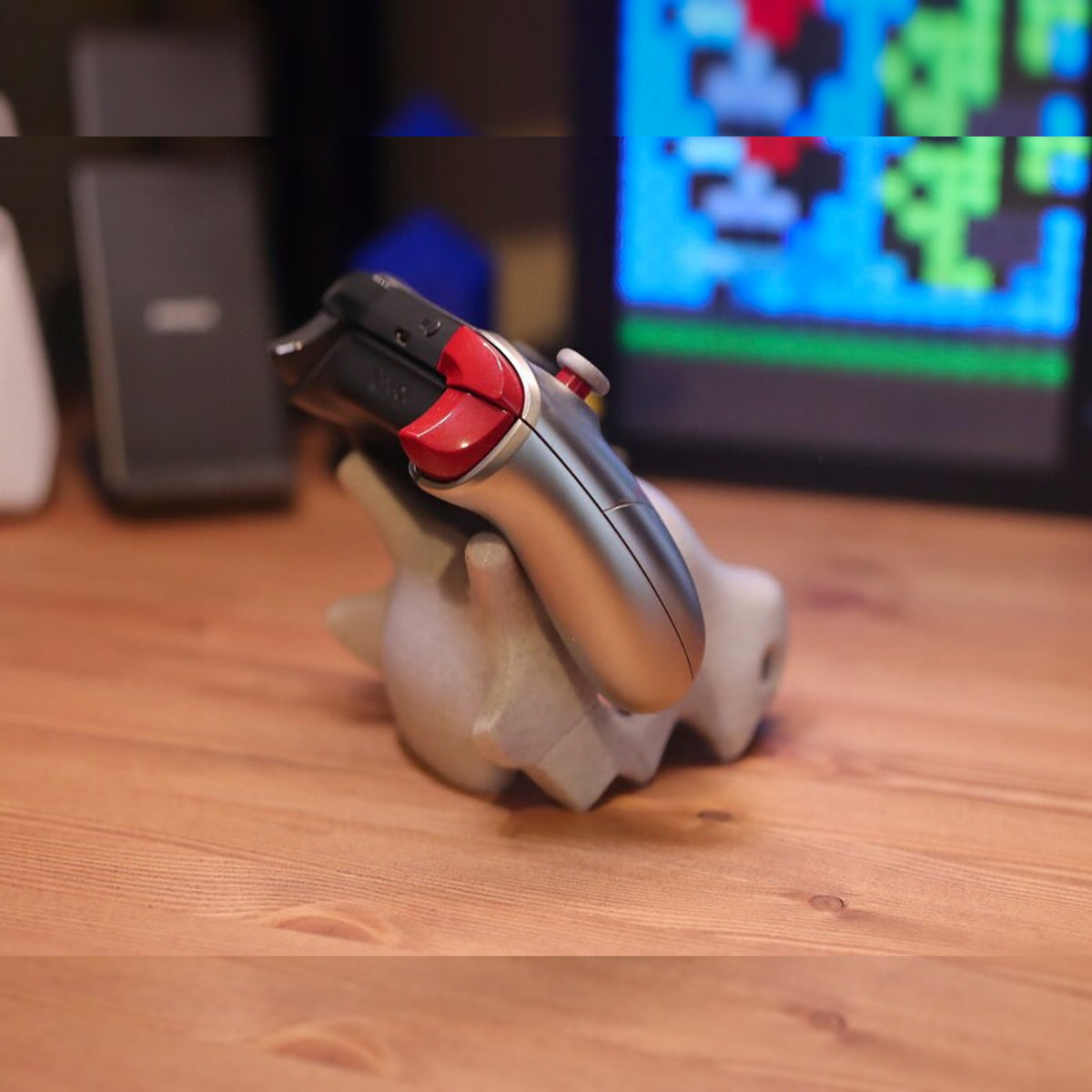 Cubone-Inspired Marble Style Skull Controller Stand