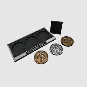 Mandalorian Inspired Coins Display Set with Stand
