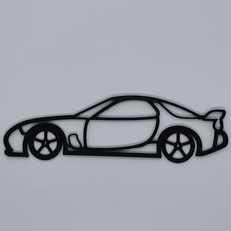 Mazda RX-7 Inspired Silhouette Wall Art Decor