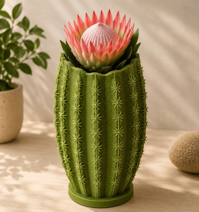Saguaro Cactus Shaped Vase – Southwestern Botanical Decor