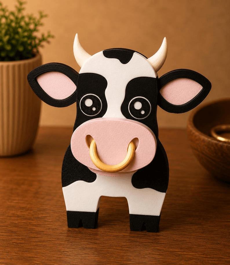 Cute Cow Eyeglass Stand | Farmhouse Desk Organizer