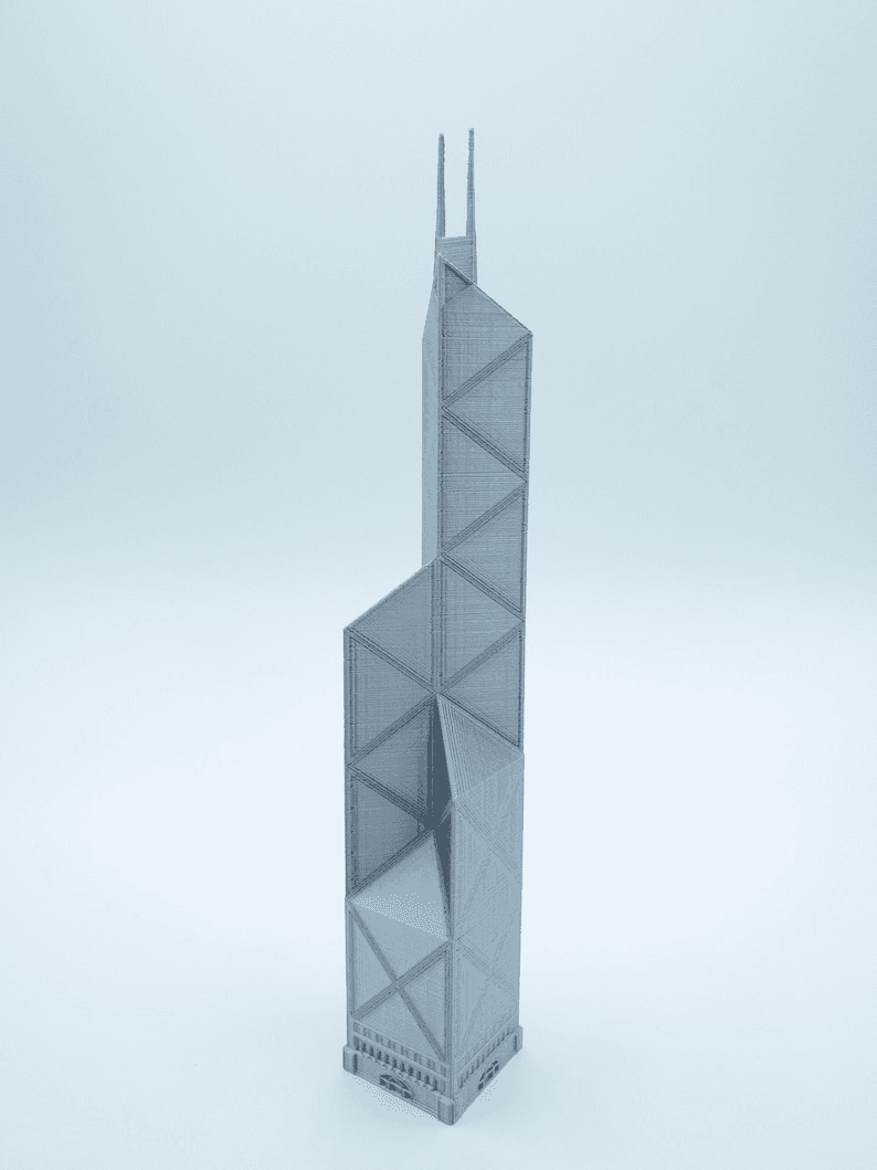 Bank of China Tower Inspired Miniature Skyline Model