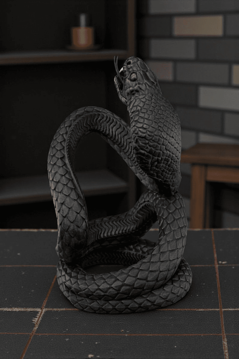 Black Cobra Snake Wine Bottle Holder – Gothic Bar Stand