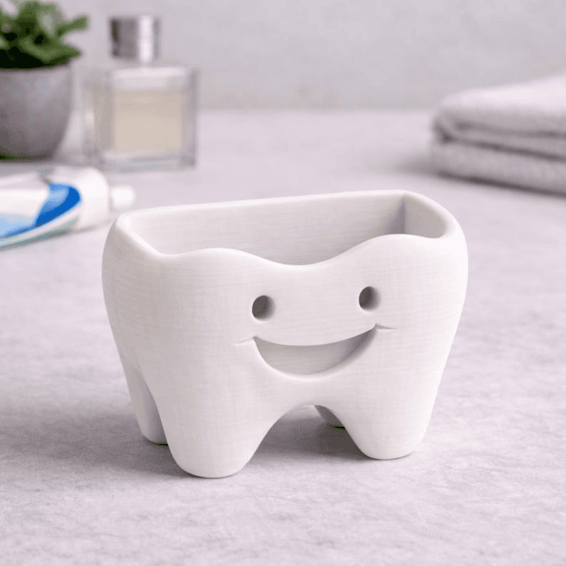 Smiling Tooth Business Card Holder for Dentist Desk