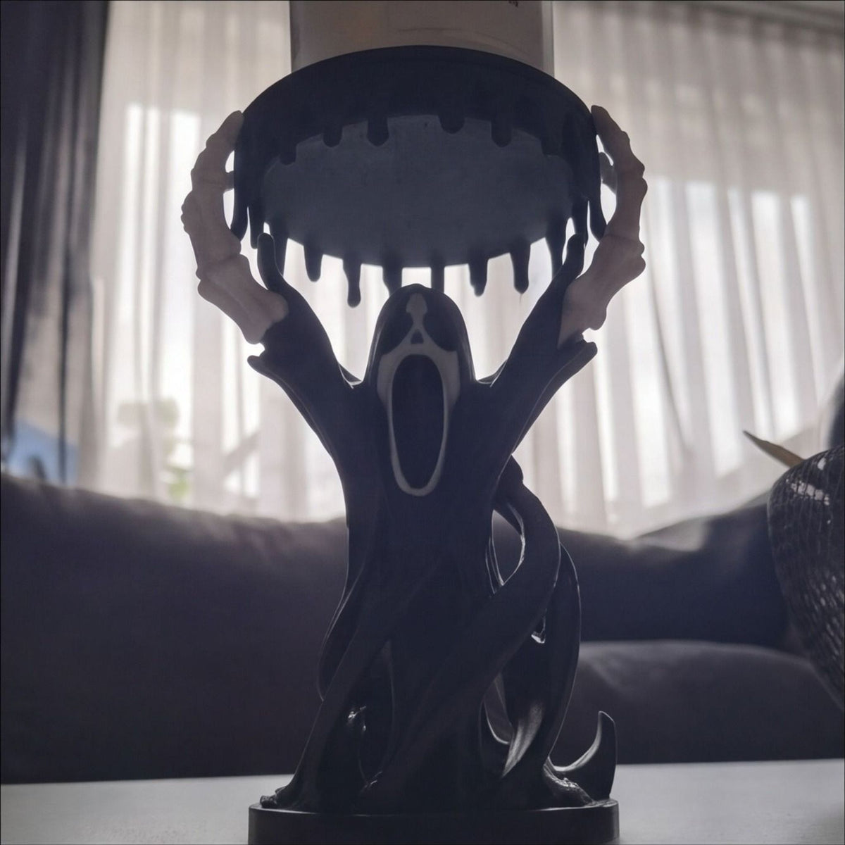 Ghostface Inspired Cursed Candle Holder – Horror Fan Decor