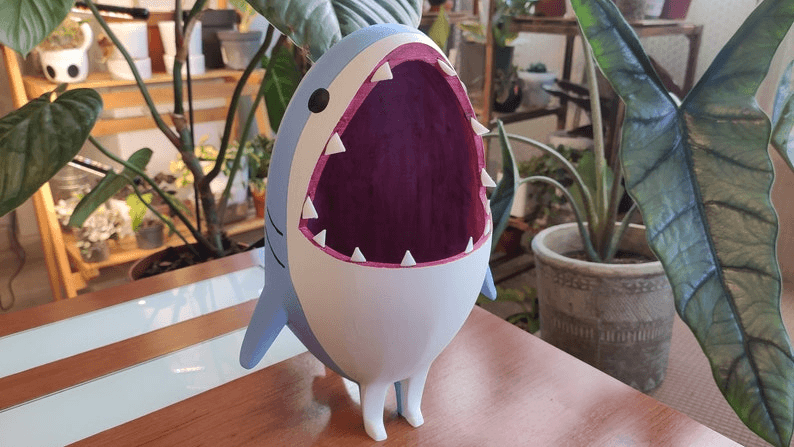 Final Fantasy-Inspired Shark Plant Pot | Gaming Planter
