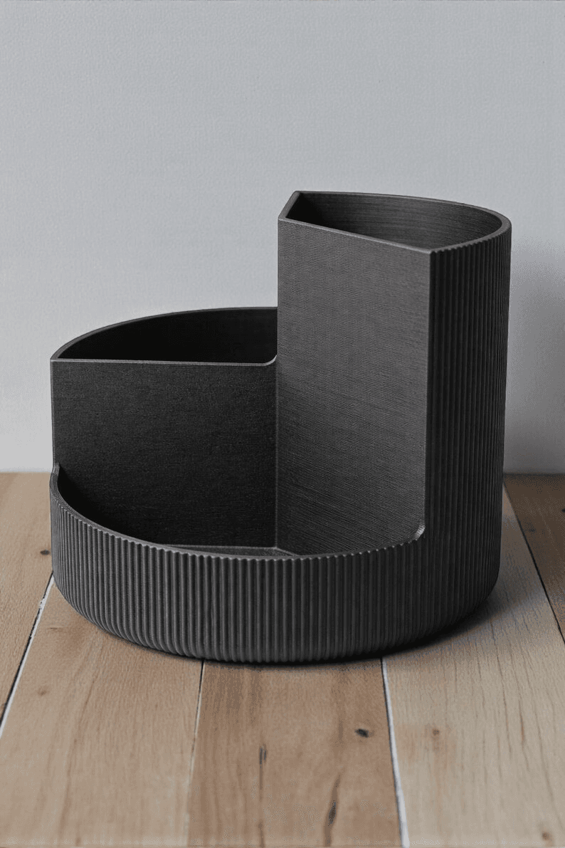 Spiral Ribbed Desk Organizer | Modern Gaming Office Decor