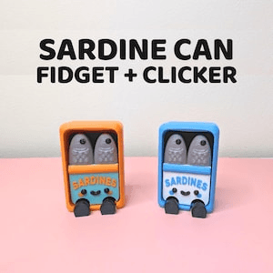 Sardine Can Fidget Clicker Cute Sensory Stress Toy