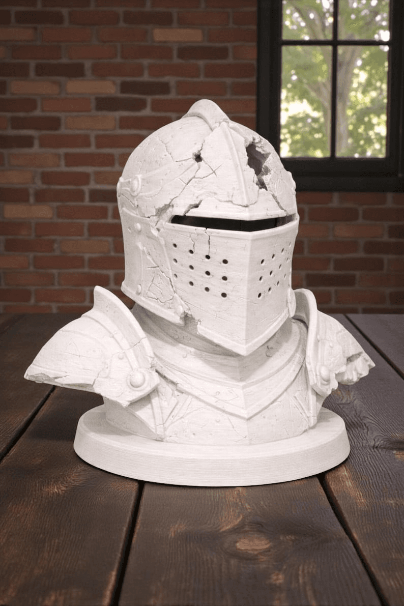 Battle-Worn Knight Armor Bust Headphone Stand