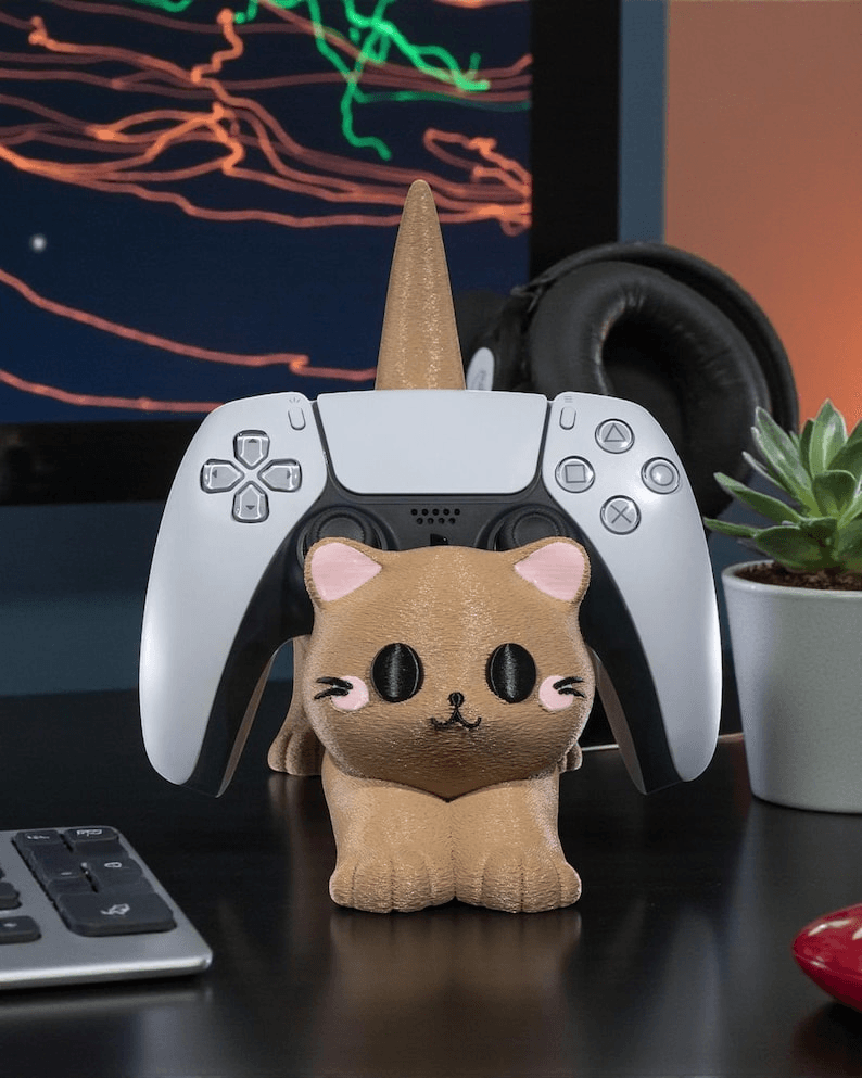 Kawaii Cat Gaming Controller & Phone Stand Holder