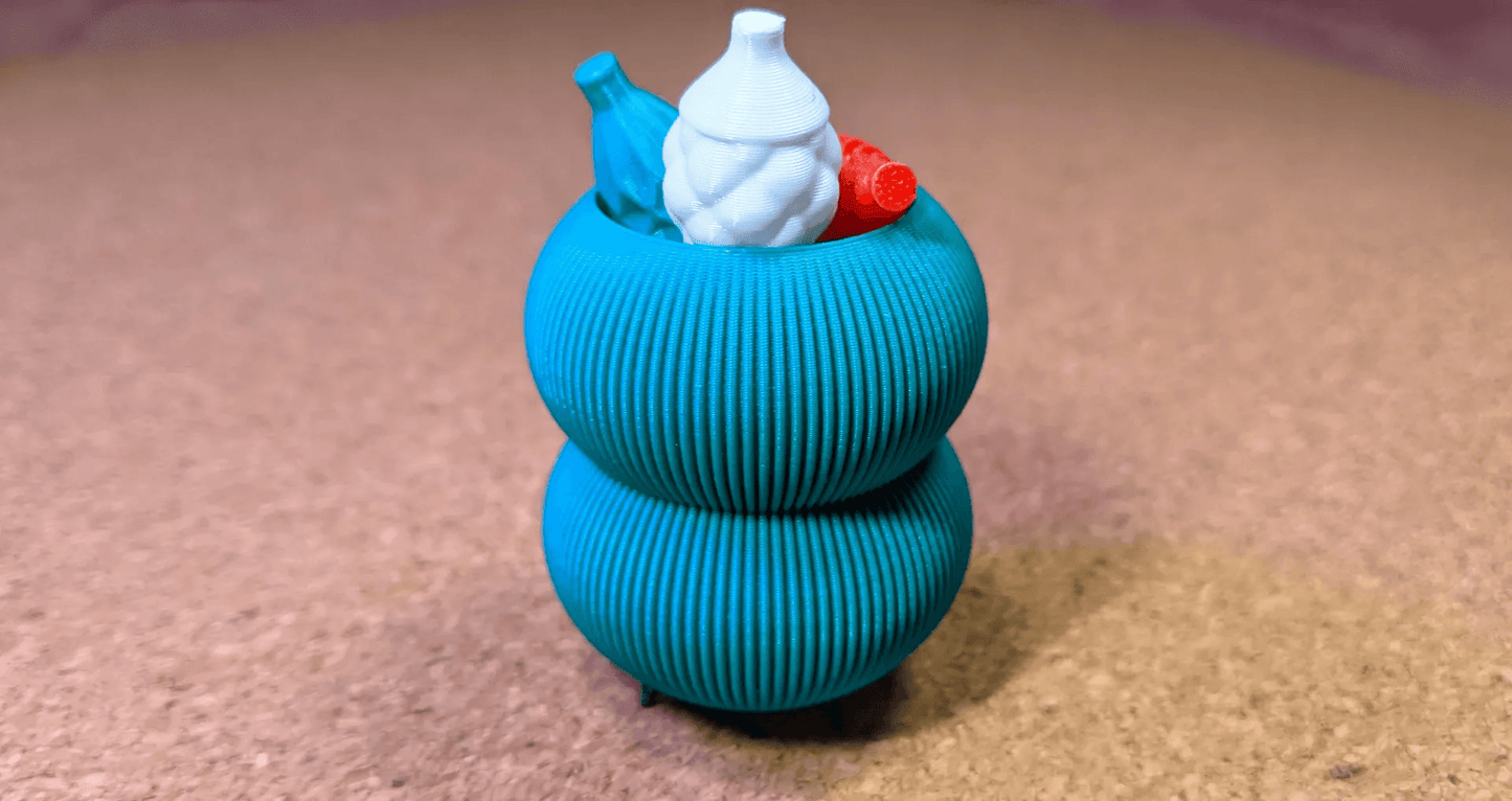 Ribbed Bubble Stacked Orb Vase Planter with Base
