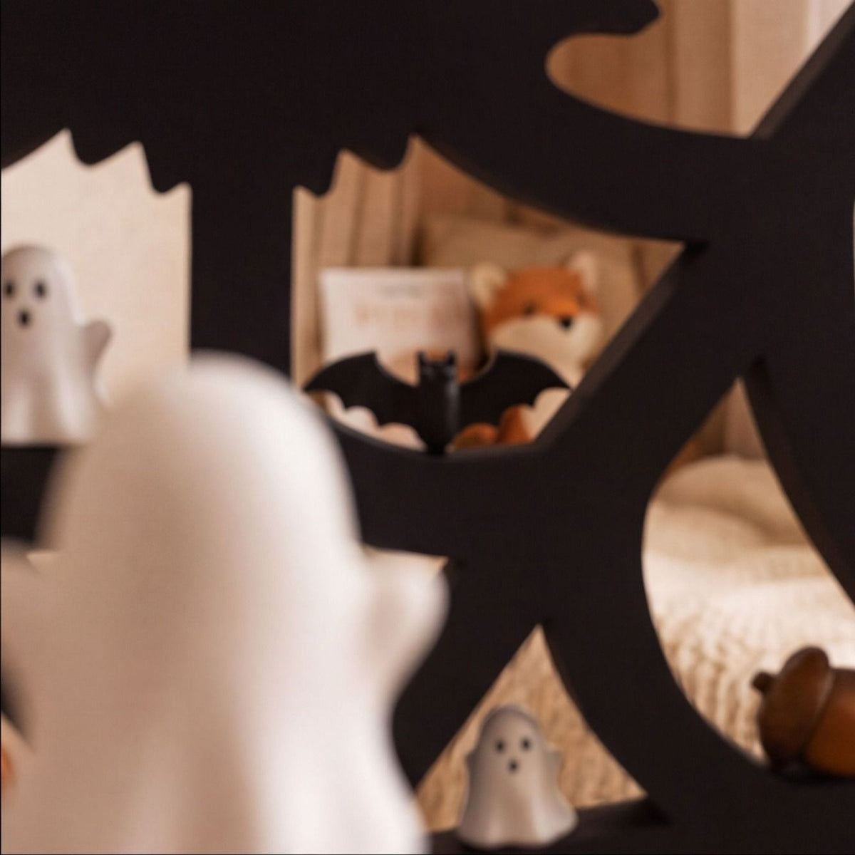 Spiderweb Shelf Halloween Decor for Mini Figurines & Trinkets