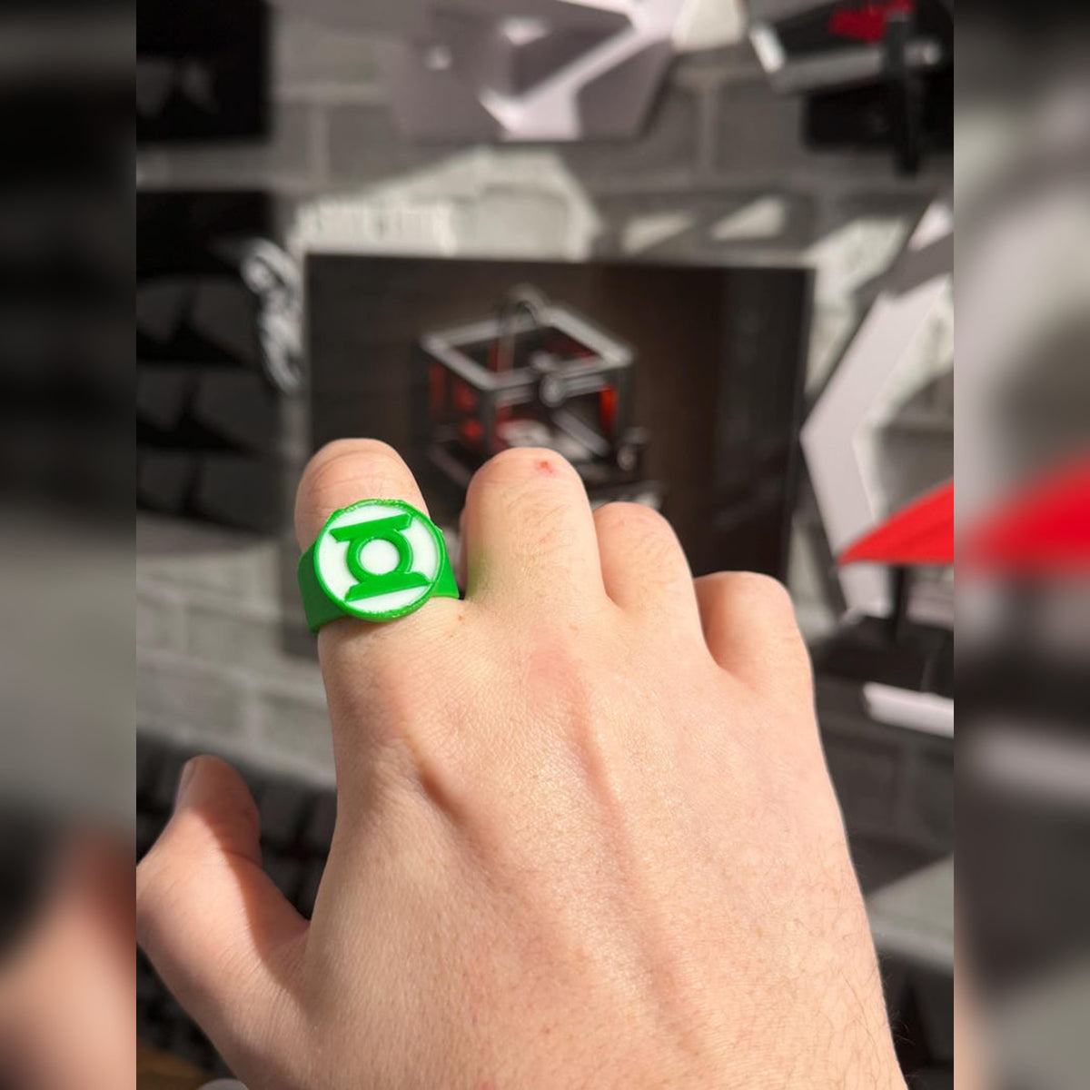 Green Lantern Inspired Mask & Power Ring Cosplay Set