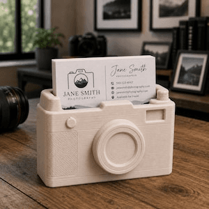 Camera-Shaped Business Card Holder for Photographers