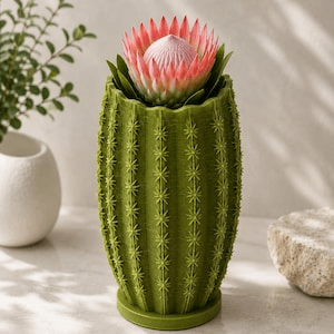 Saguaro Cactus Shaped Vase – Southwestern Botanical Decor
