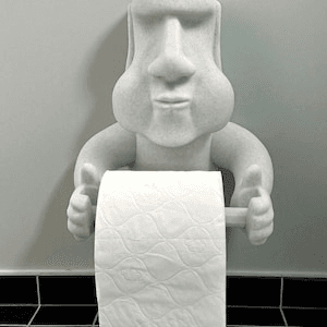 Moai Easter Island Inspired Toilet Paper Holder