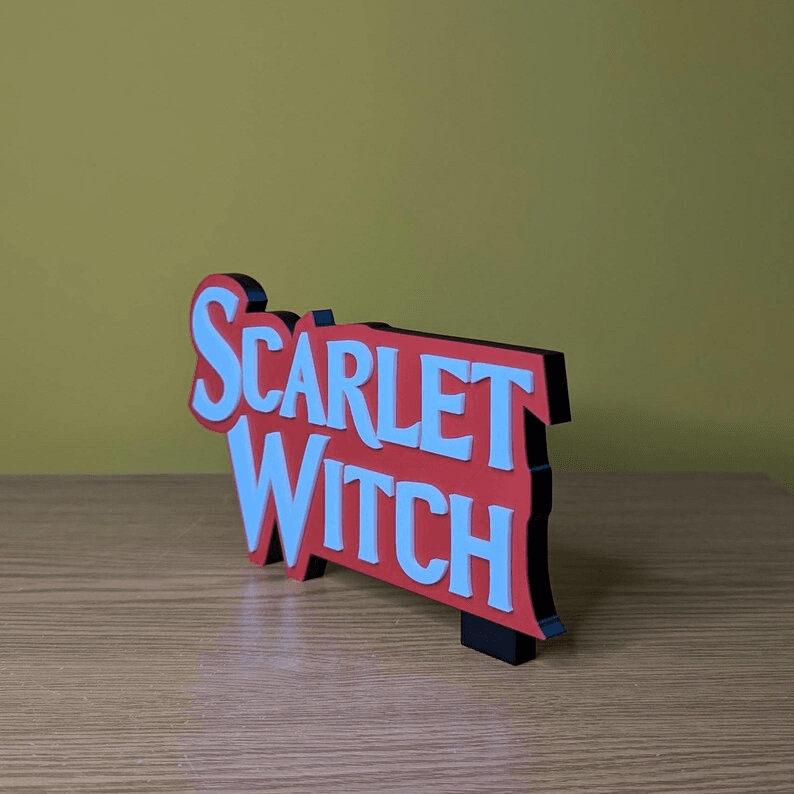 Scarlet Witch Inspired Logo Sign | Marvel Fan Plaque