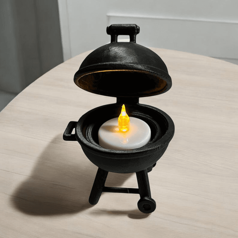 Mini BBQ Grill Tealight Holder – Novelty Desk Decor
