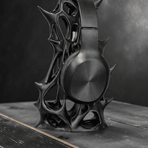 Geometric Headphone Stand – Modern Copper Desk Decor