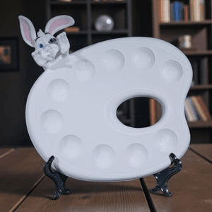 Cute Bunny Artist Paint Palette Desk Decor & Gift