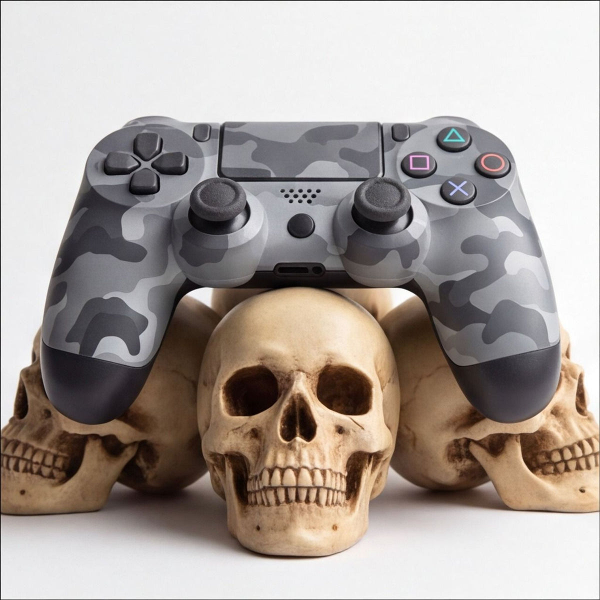 PS5 Controller Stand Skull Pile Gaming Desk Decor Display