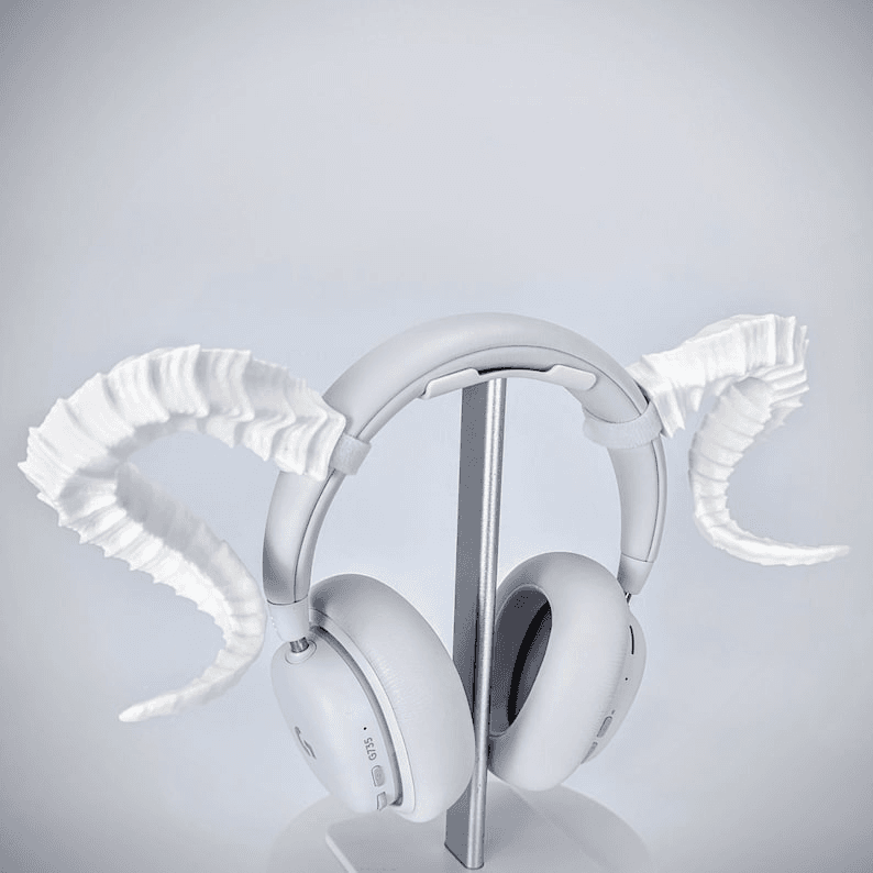 Tiefling Curved Ram Horns – DnD Inspired Headphone Horns