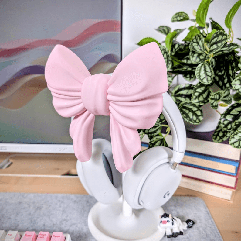 Coquette Bow Headphone Stand – Aesthetic Desk Decor