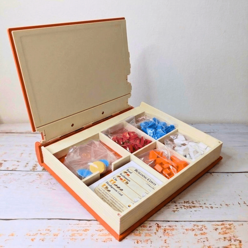 Settlers of Catan Inspired Board Game Storage Book Box