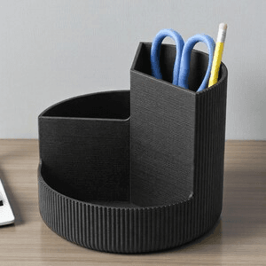 Spiral Ribbed Desk Organizer | Modern Gaming Office Decor