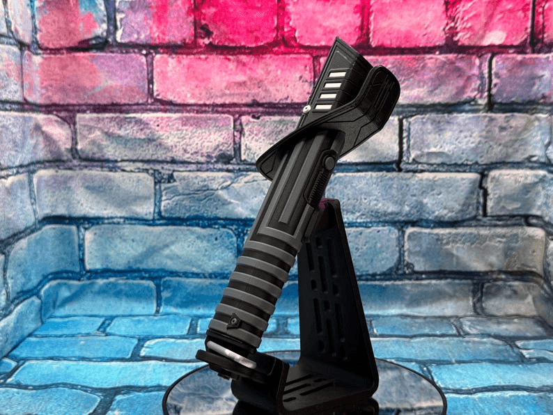 Darksaber-Inspired Lightsaber Cosplay Prop with Display Stand