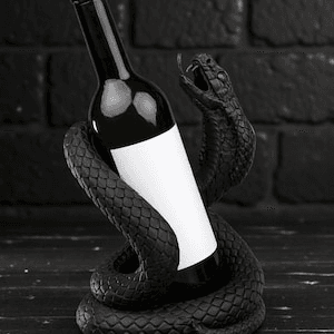 Black Cobra Snake Wine Bottle Holder – Gothic Bar Stand