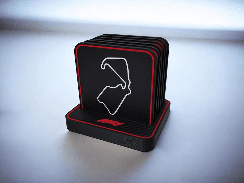 Formula 1 Inspired Circuit Coaster Set – 6 Iconic Tracks