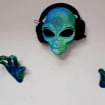 Alien Head & Hands Headphone Holder Wall Decor Set